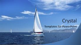  Presentation with luxury yacht - Presentation design with sea luxury ship yacht background and a light blue colored foreground