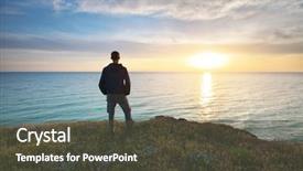  Presentation with sea - PPT layouts featuring sea man relax on nature background and a tawny brown colored foreground