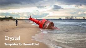  Presentation with poland - Slide deck consisting of sea mark buoy background and a coral colored foreground