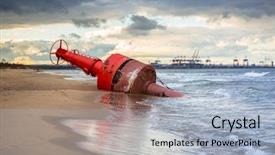  Presentation with poland - Colorful PPT layouts enhanced with sea mark buoy backdrop and a light blue colored foreground