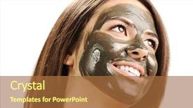  Presentation with face mask - Presentation theme having sea mud mask background and a red colored foreground