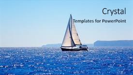  Presentation with san antonio - Cool new theme with sea navigation - blue mediterranean sailboat sailing backdrop and a light blue colored foreground