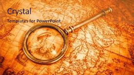  Presentation with ancient map - Presentation design consisting of sea navigation - vintage still life vintage magnifying background and a gold colored foreground