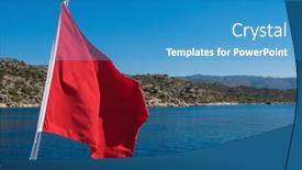  Presentation with ancient ruins - Slide deck featuring sea near ruins of the ancient city on the kekova island turkey background and a teal colored foreground