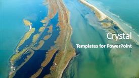  Presentation with black sea - Presentation theme enhanced with sea near sfantu gheorghe romania background and a teal colored foreground