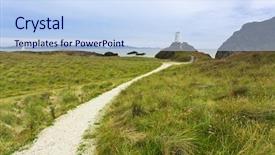  Presentation with united kingdom - Slides having sea north wales united kingdom background and a sky blue colored foreground