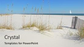  Presentation with beach ball sand dunes - Slides with sea oats - beautiful pristine sand dunes background and a light gray colored foreground