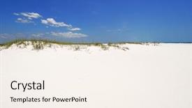  Presentation with white sand - Beautiful PPT theme featuring sea oats - beautiful white beach sand backdrop and a cream colored foreground
