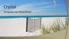  Presentation with sand ocean - Slide deck enhanced with sea oats - gorgeous white sandy beach background and a light blue colored foreground