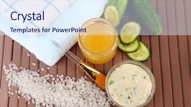  Presentation with natural ingredients - Presentation theme with sea oats - homemade facial masks with natural background and a  colored foreground