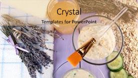  Presentation with natural ingredients - Beautiful slide deck featuring sea oats - homemade facial masks with natural backdrop and a coral colored foreground