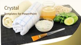  Presentation with natural ingredients - PPT layouts having sea oats - homemade facial masks with natural background and a cream colored foreground