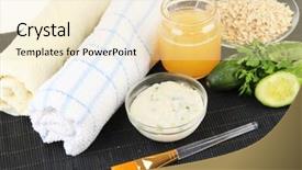  Presentation with natural ingredients - PPT theme having sea oats - homemade facial masks with natural background and a  colored foreground