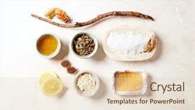  Presentation with oil products - PPT theme with sea oats - natural body care and aromatherapy background and a lemonade colored foreground