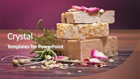  Presentation with soap - Audience pleasing PPT theme consisting of sea oats - oatmeal soap with roses backdrop and a coral colored foreground
