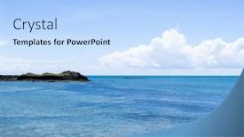  Presentation with ocean - Presentation having sea-ocean-over-the-beach background and a light blue colored foreground