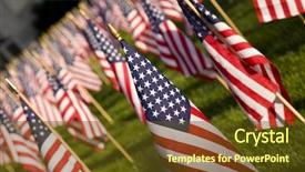  Presentation with statehouse - Presentation theme having sea of american flags background and a tawny brown colored foreground