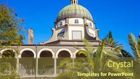  Presentation with sea galilee - PPT theme having sea-of-galilee-blooming background and a tawny brown colored foreground
