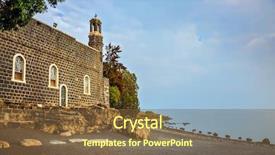  Presentation with jesus bread - PPT theme with sea of galilee in israel background and a tawny brown colored foreground