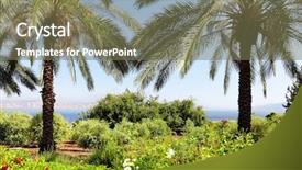  Presentation with sea galilee - Colorful presentation design enhanced with sea of galilee landscape israel backdrop and a violet colored foreground