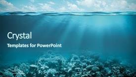  Presentation with deep ocean - Audience pleasing PPT theme consisting of sea or ocean underwater deep backdrop and a ocean colored foreground