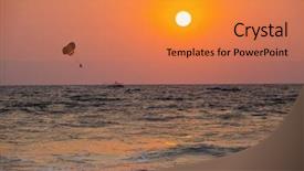  Presentation with parasailing - Colorful slide set enhanced with sea panjim goa india backdrop and a coral colored foreground