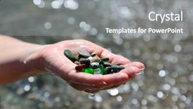  Presentation with palm - Audience pleasing presentation consisting of sea pebble on the palm backdrop and a gray colored foreground