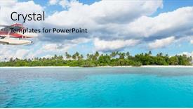  Presentation with maldives - Cool new theme with sea plane flying above maldives backdrop and a light blue colored foreground