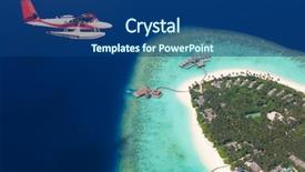  Presentation with maldives - Slide deck with sea plane flying above maldives background and a ocean colored foreground