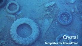  Presentation with tires - Amazing slides having sea pollution old tires backdrop and a ocean colored foreground