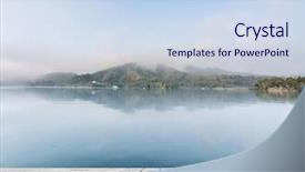  Presentation with rustic wood wooden frame - Beautiful presentation featuring sea port - lake with mist and cloud backdrop and a  colored foreground