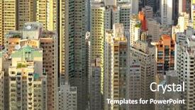  Presentation with sea port - Cool new slides with sea port - many buildings in hong kong backdrop and a  colored foreground