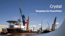  Presentation with support - Colorful theme enhanced with sea port - support vessel backdrop and a ocean colored foreground