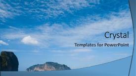  Presentation with moving sea - Slide set featuring sea racing foaming way background and a light blue colored foreground