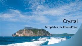  Presentation with moving sea - Slide set with sea racing rear view background and a light blue colored foreground