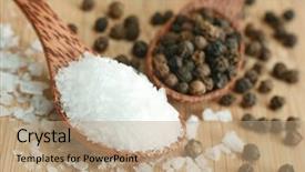  Presentation with black sea - Colorful slide deck enhanced with sea salt and black peppers backdrop and a coral colored foreground