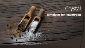  Presentation with salt food - PPT layouts enhanced with sea-salt-and-ground-pepper background and a dark gray colored foreground