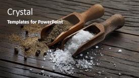  Presentation with salt food - Colorful presentation theme enhanced with sea-salt-and-ground-pepper backdrop and a tawny brown colored foreground