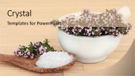  Presentation with holistic - Presentation theme having inside a vintage white feather background and a sky blue colored foreground