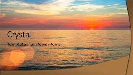 Presentation with sunset beach - Slide set enhanced with scape scene in the ocean background and a coral colored foreground
