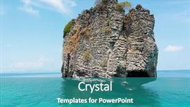  Presentation with scene - Presentation design having sea-scene-idyllic-seascape background and a teal colored foreground