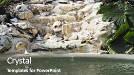  Presentation with sea shell - Colorful slide set enhanced with beautiful white sand beach backdrop and a gray colored foreground