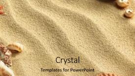  Presentation with sea shells - Beautiful theme featuring sea shells with sand as background backdrop and a coral colored foreground