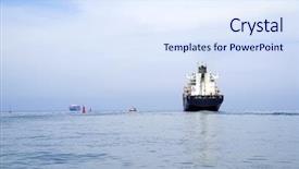  Presentation with ship shipping - Amazing PPT layouts having sea shipment - big cargo ship loaded backdrop and a sky blue colored foreground