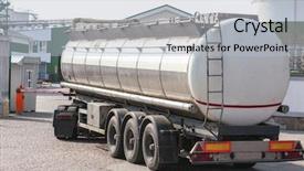  Presentation with tank - Presentation theme featuring sea shipment - car with tank on factory background and a light gray colored foreground