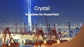  Presentation with sea port - Beautiful PPT layouts featuring sea shipment - port warehouse with containers backdrop and a ocean colored foreground