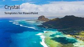  Presentation with amazing - PPT theme with underwater world - aerial view of le morne background and a light blue colored foreground