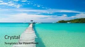  Presentation with love yourself - Beautiful presentation theme featuring pier ocean - path filled with love way backdrop and a seafoam green colored foreground