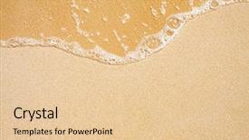  Presentation with wave - Amazing PPT theme having sea foam - sand and wave background backdrop and a lemonade colored foreground