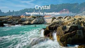  Presentation with sea shore - Audience pleasing presentation consisting of sea shore busan south korea backdrop and a teal colored foreground